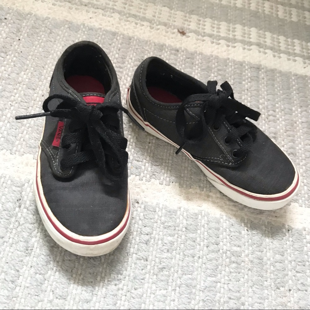 Vans number 1 skateboarding shoe kids size 11.5 off the wall grey and red vans